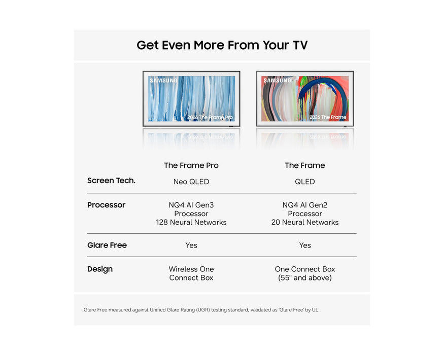 Samsung 55" The Frame Pro LS03H Neo QLED 4K Art Mode Smart TV (2026) | QE55LS03HWUXXU