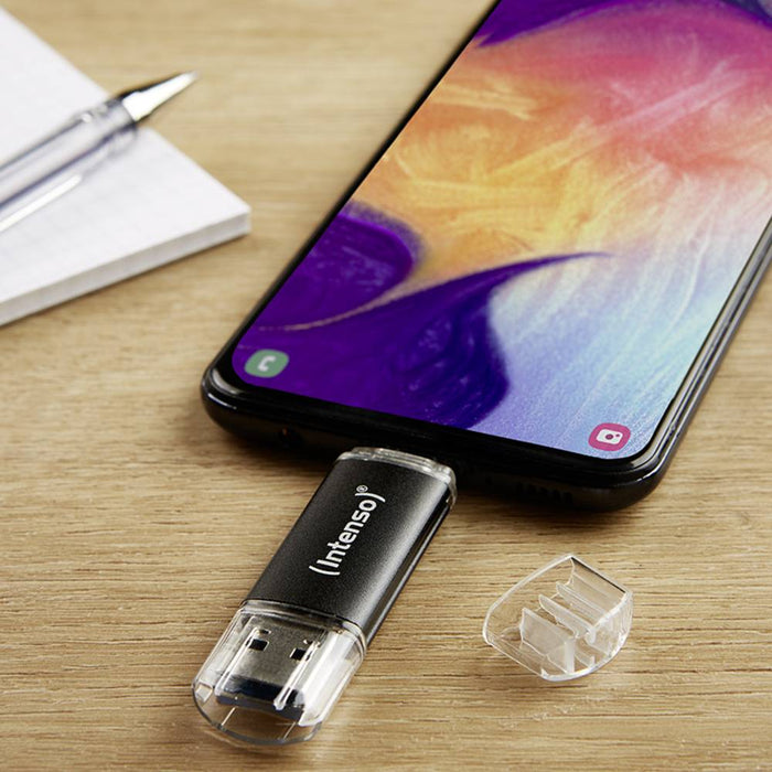 Intenso Twist Line 64GB Dual USB-C / USB-A 3.2 Flash Drive - Anthracite | 3539490