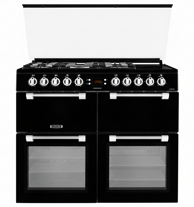 LEISURE Range Cooker LEISURE Chefmaster 100cm Dual Fuel Range Cooker Black || CC100F521K IRWINS MEGASTORE