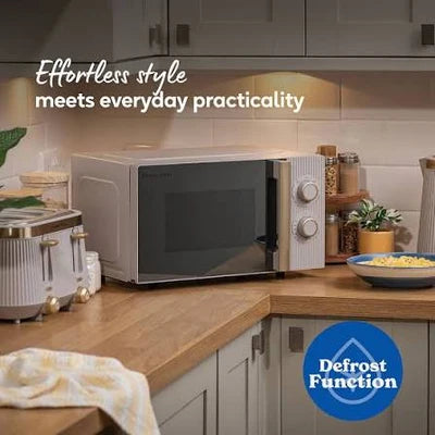 Russell Hobbs Bronte 20L Manual Microwave 800W with Fluted Design - Stone | RHMM833ST