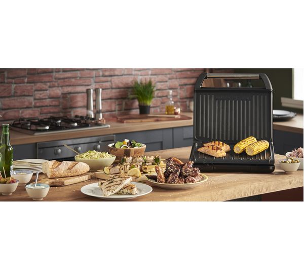 George Foreman Entertaining Large Steel Health Grill - Black | 25052