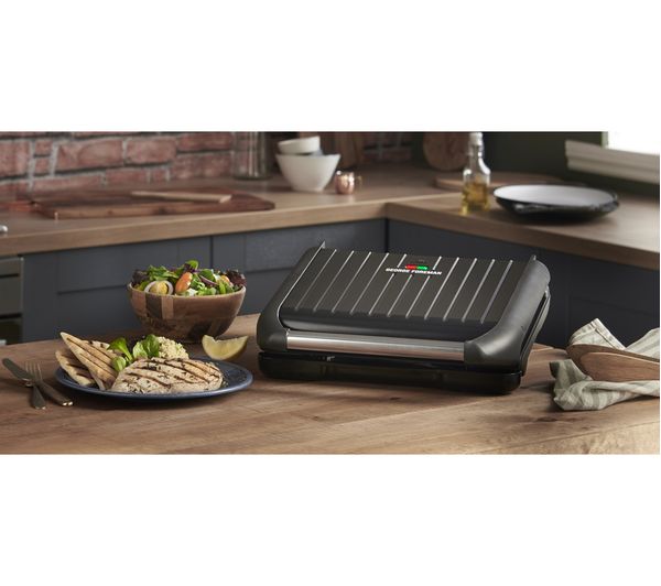 George Foreman Entertaining Large Steel Health Grill - Black | 25052