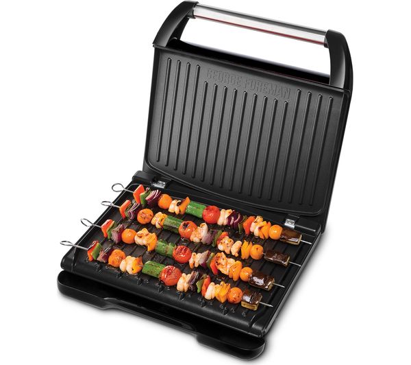 George Foreman Entertaining Large Steel Health Grill - Black | 25052