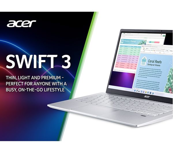 Acer Swift 3 14" Laptop - AMD Ryzen 7, 16GB RAM, 1TB SSD - Silver | NX.AB1EK.00B