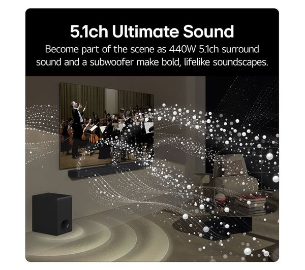 LG 5.1 Wireless Sound Bar with sub woofer || US60TR.AGBRLLK