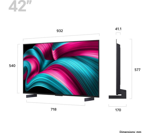 LG evo AI C5 42" 4K Smart TV 2025 | OLED42C54LA.AEK
