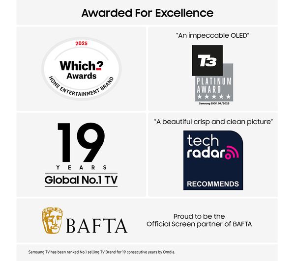 Samsung 42" OLED S90F 4K Vision AI Smart TV (2025) | QE42S90FAEXXU