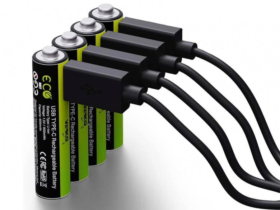 Loopenergy AAA Rechargeable Battery 4 Pack USB Cable Included | 1UDBT-A2WEBC-NN