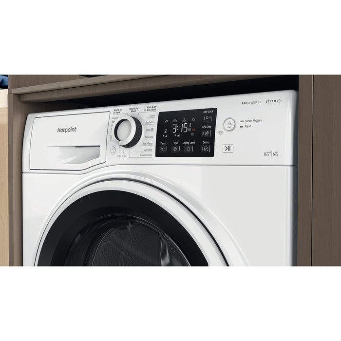 Hotpoint Anti-stain Freestanding Washer Dryer 8kg/6kg 1400rp - White | NDB 8635 W UK
