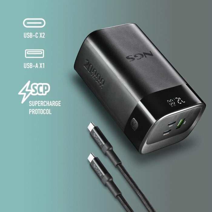 NGS Twix20 20000mAh Power Bank with Dual USB-C & USB-A | 626421