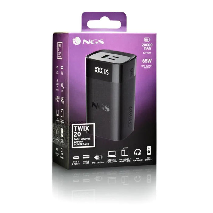NGS Twix20 20000mAh Power Bank with Dual USB-C & USB-A | 626421