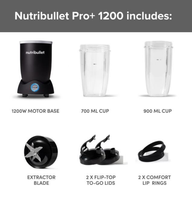 Nutribullet 1200 Pro+ Blender - Black || 01946
