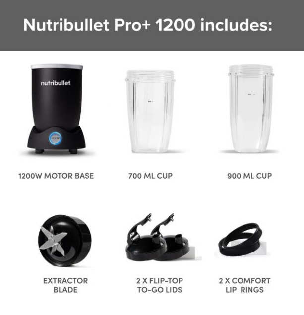 Nutribullet 1200 Pro+ Blender Black || 01946 — IRWINS MEGASTORE