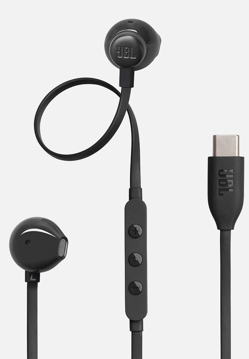 JBL Tune 305C Earbud Wired USB-C - Black | JBLT305CBLK