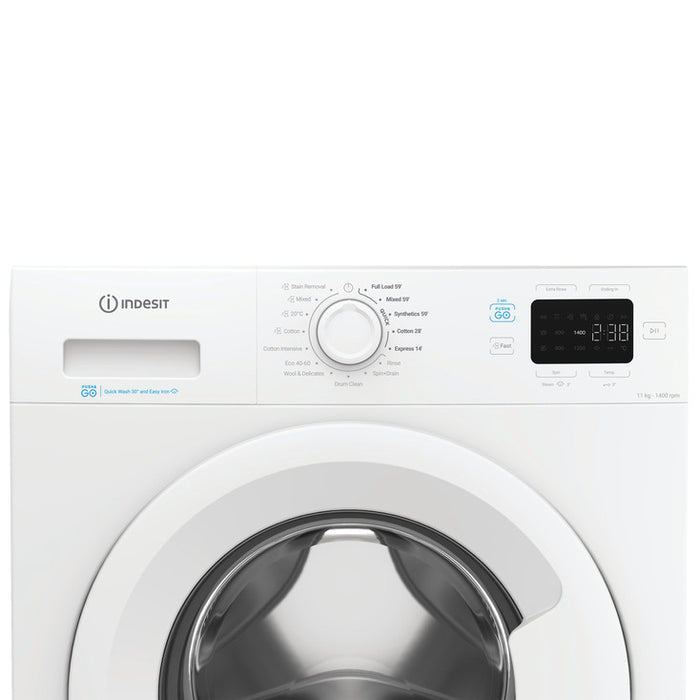 Indesit Push&Go 11KG 1400rpm Washing Machine with Steam - White | IP 1146 PUSH&GO UK