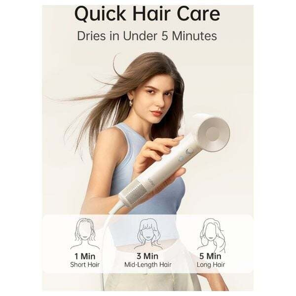 Laifen SE Lite High-Speed Hair Dryer, 100,000 RPM, 1400W with 2 Speeds and 3 Heat Settings - Glossy Tan | SE-LITE TAN