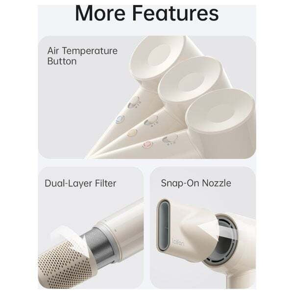Laifen SE Lite High-Speed Hair Dryer, 100,000 RPM, 1400W with 2 Speeds and 3 Heat Settings - Glossy Tan | SE-LITE TAN