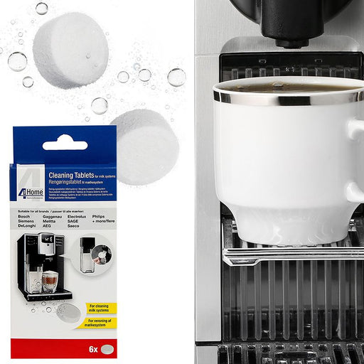 4 Your Home Universal Coffee Machine Cleaning Tablets for Milk Systems (Pack Of 6) | CLN021