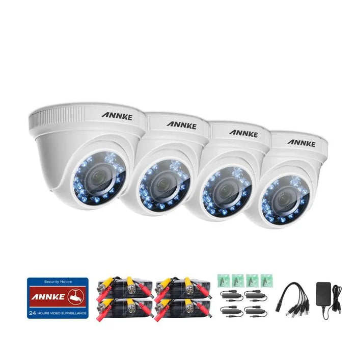 Annke C51BT 1080P HD-TVI Security Dome Cameras x4 Kit - Weatherproof - Super Night Vision | C51BT_4