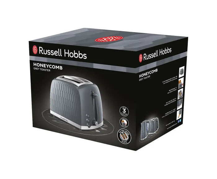 Russell Hobbs Honeycomb 2 Slice Toaster - Grey | 26063/RH