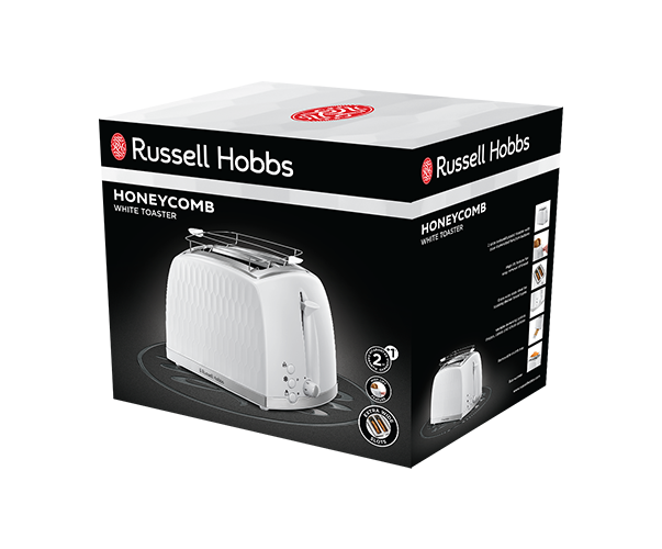 Russell Hobbs Honeycomb 2 Slice Toaster - White | 26060/RH