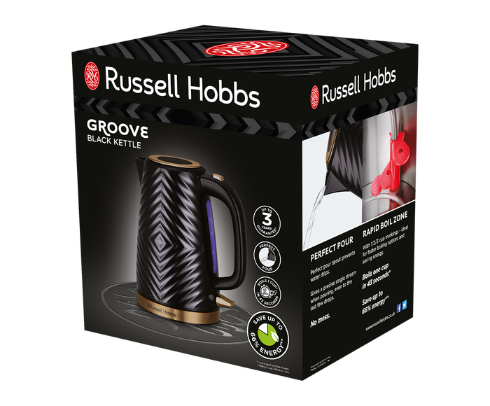 Russell Hobbs Groove Kettle - Electric Kettle - Black || 26380