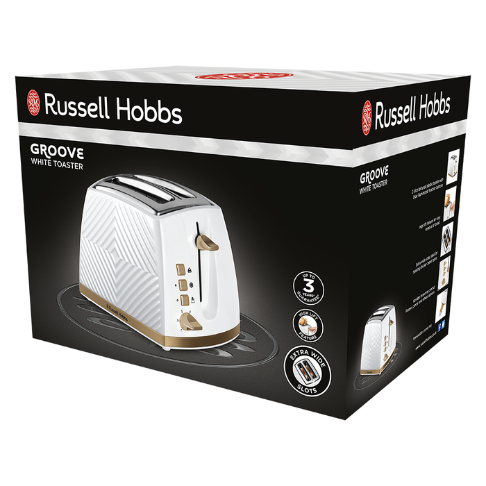 Russell Hobbs Groove 2-Slice Toaster - White | 26391