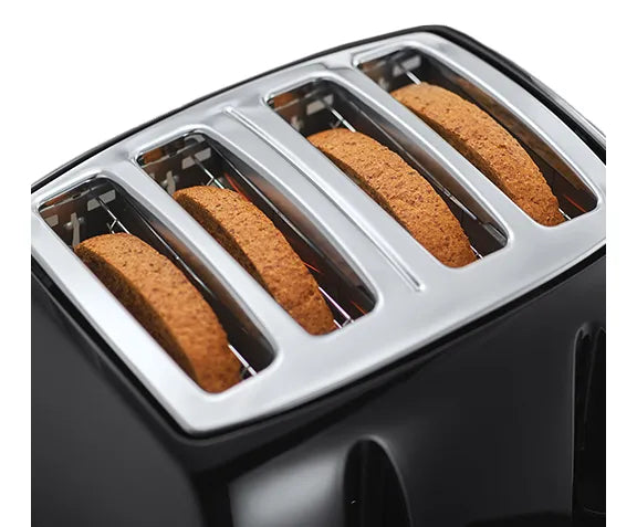 RUSSELL HOBBS Textures 4 Slice Plastic Toaster - Black | 21651