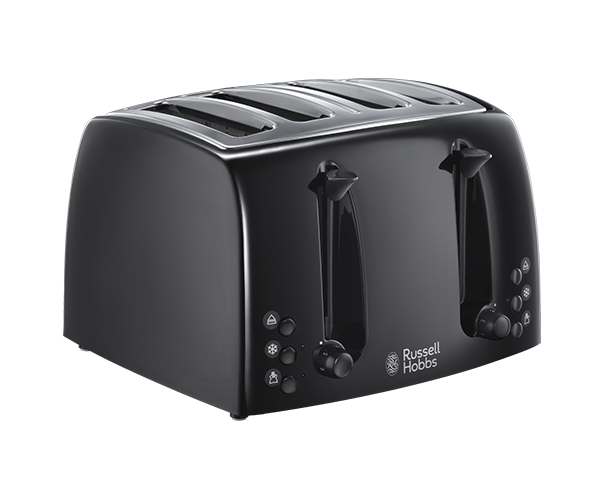 RUSSELL HOBBS Textures 4 Slice Plastic Toaster - Black | 21651