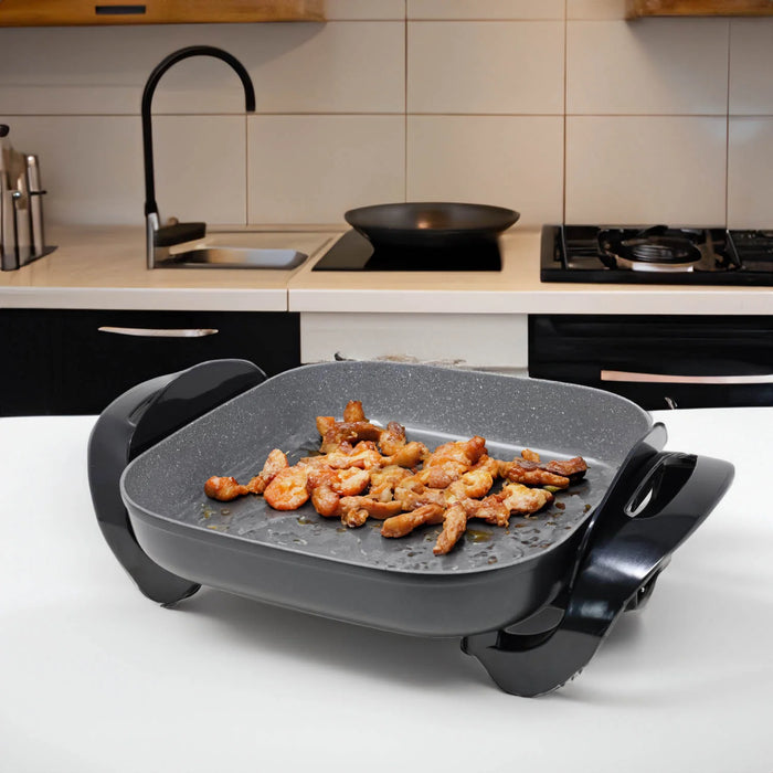 Tower 1500W Ceramic Electric Non-Stick Fry Pan - Grey | T14036GRY