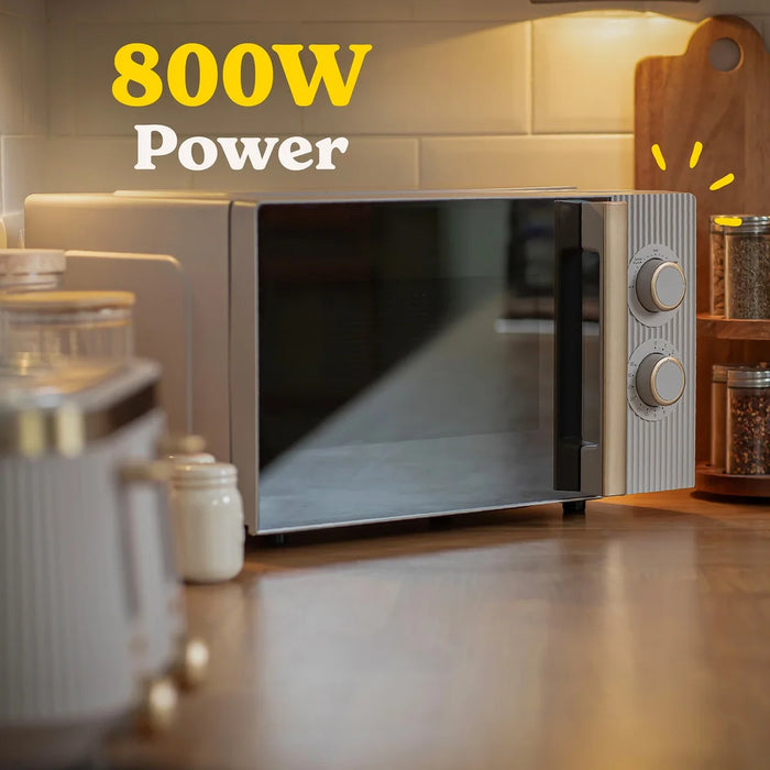 Russell Hobbs Bronte 20L Manual Microwave 800W with Fluted Design - Stone | RHMM833ST