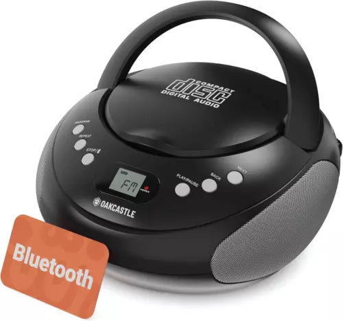 Oakcastle Portable Bluetooth CD Boombox with FM radio - Black | 10763