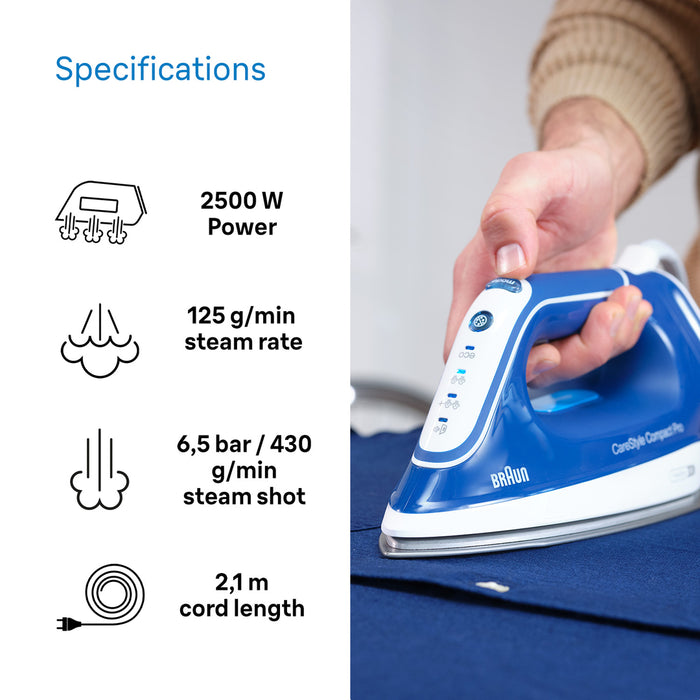 Braun CareStyle Compact Pro Steam Generator Iron - Blue || IS2565BL