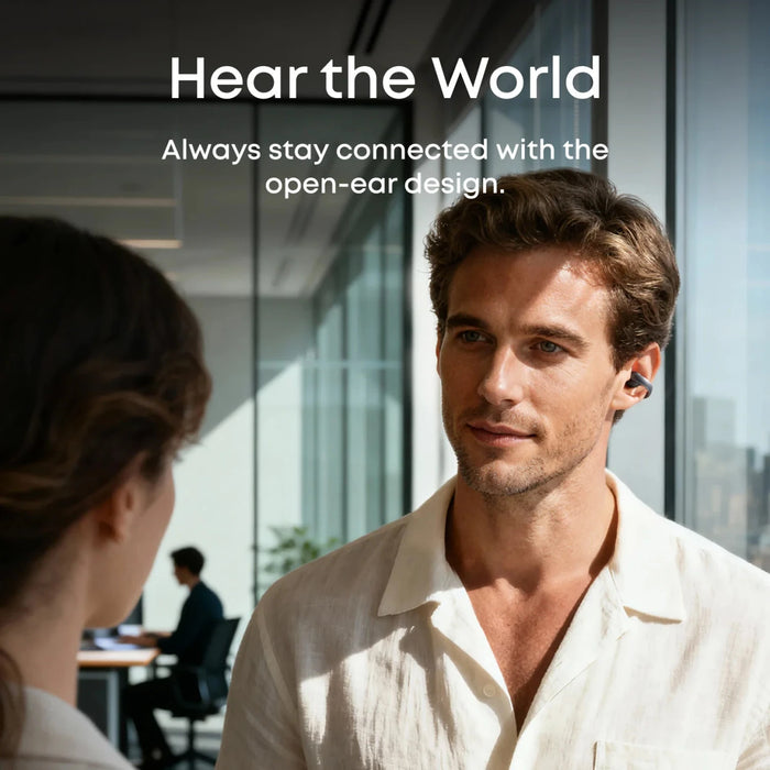 Soundcore AeroClip Open-Ear Clip-On Earbuds with Bluetooth 5.4, 4-Mic Calls and 32 Hours Playback - Black | A3388G11