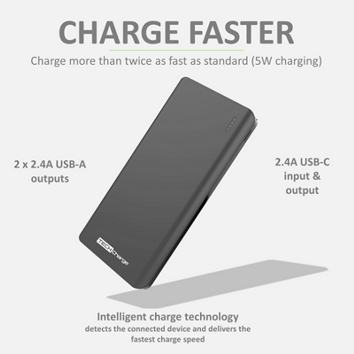TechCharge Triple Port 10.000ma Portable Charger | TC1751
