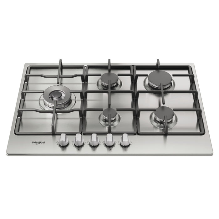 WHIRLPOOL 5 Zone Built-In Gas Hob - Stainless Steel | TGML761IXR