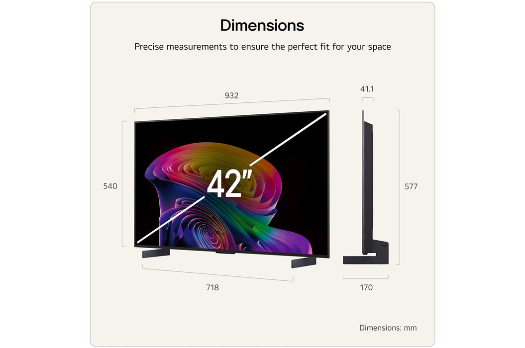 LG 42" OLED evo AI C6 4K Smart TV 2026 | OLED42C64LA.AEI