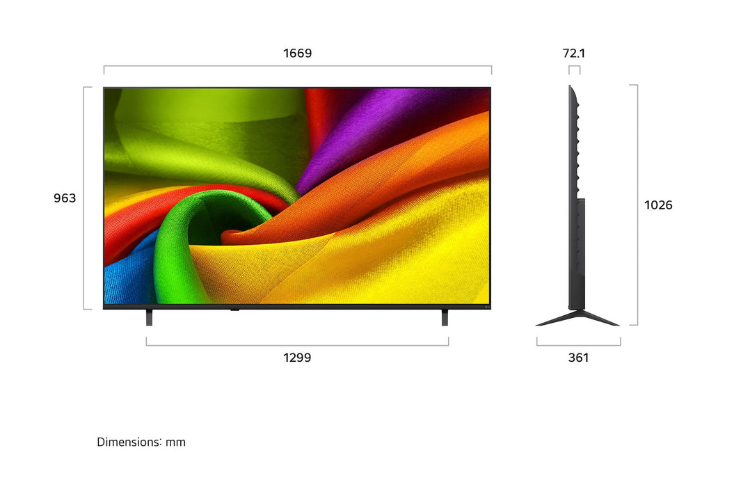 LG NANO 75" NU85 AI 4K Ultra HD Smart TV (2026) | 75NU850B6LA.AEI