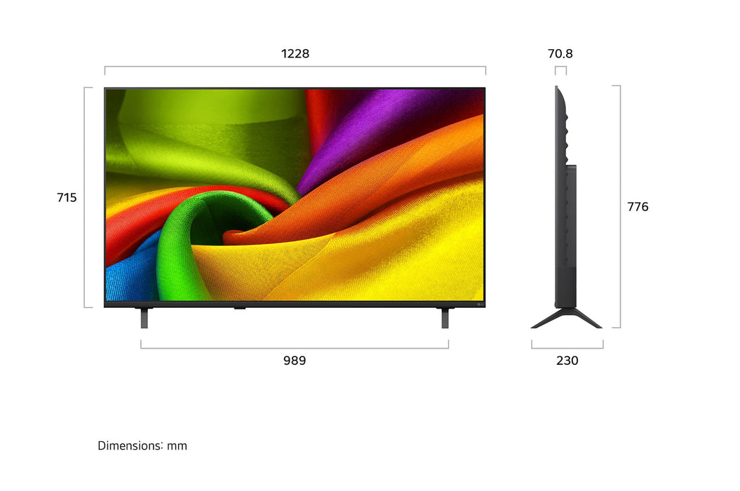 LG 55" NANO 4K Ultra HD AI NU85 Smart TV (2026) | 55NU850B6LA.AEI