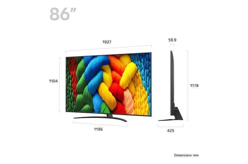 LG 86 Inch NanoCell AI NANO81 4K Smart TV 2025 | 86NANO81A6A.AEK