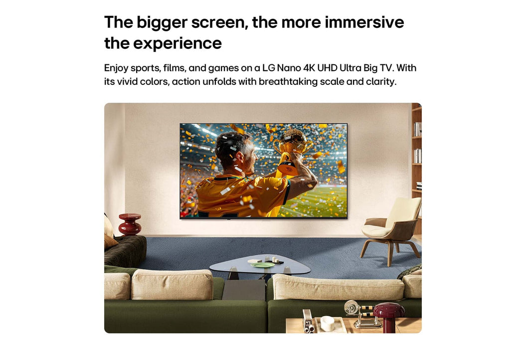 LG NANO 75" NU85 AI 4K Ultra HD Smart TV (2026) | 75NU850B6LA.AEI
