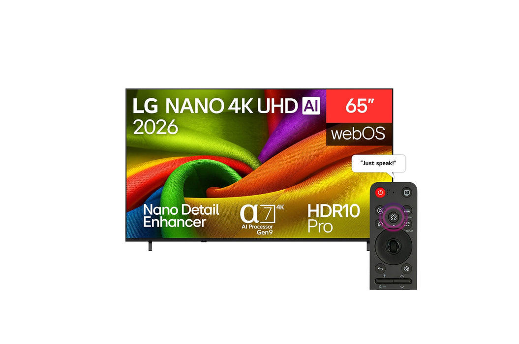 LG 65" NANO 4K Ultra HD AI NU85 Smart TV (2026) | 65NU850B6LA.AEI