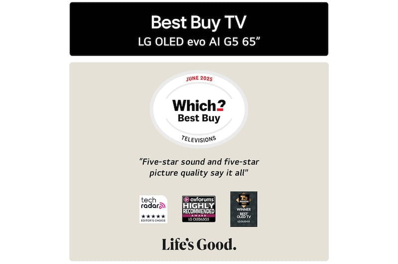 LG 65" OLED evo AI G5 4K Smart TV - Stand || OLED65G56LS.AEK