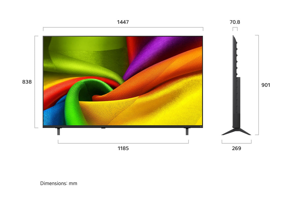 LG 65" NANO 4K Ultra HD AI NU85 Smart TV (2026) | 65NU850B6LA.AEI
