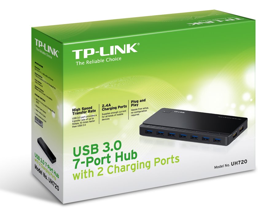TP-Link USB3.0 7 PORT HUB +2 2.4A PORT SMART CHARG || UH720