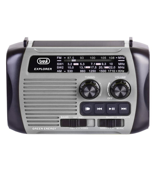 TREVI Radio Trevi Explorer Dynamo Solar Radio - Grey | 040714 IRWINS MEGASTORE