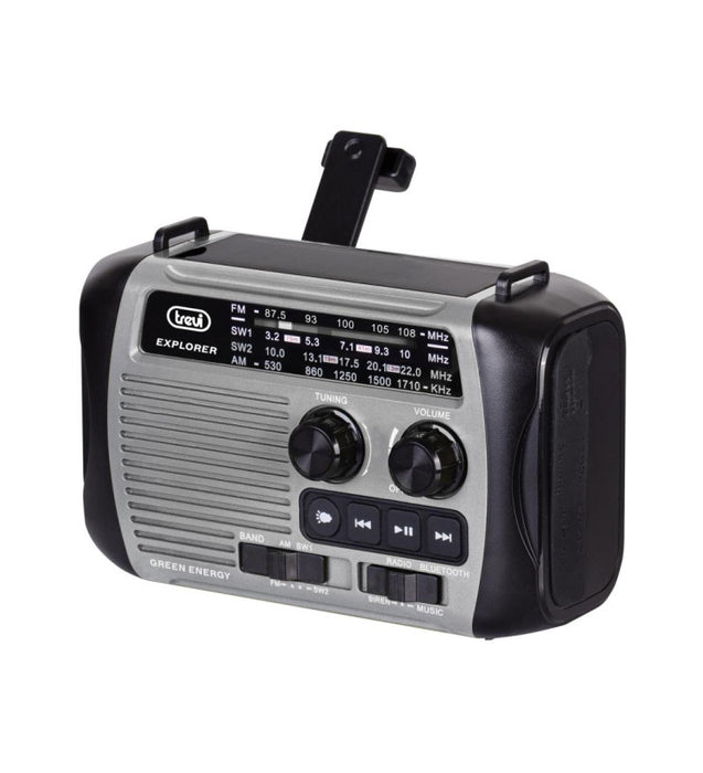 TREVI Radio Trevi Explorer Dynamo Solar Radio - Grey | 040714 IRWINS MEGASTORE