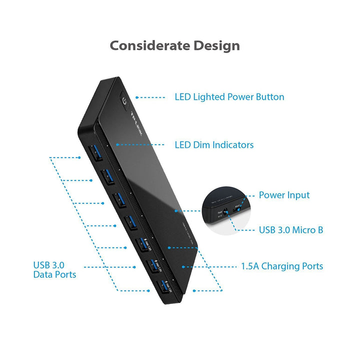 TP-Link USB 3.0 7-Port Hub with 1m USB 3.0 cable | UH700