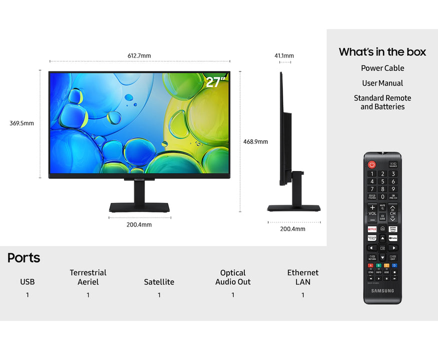Samsung 27" Smart Full HD HDR LED TV | UE27F6000FKXXU