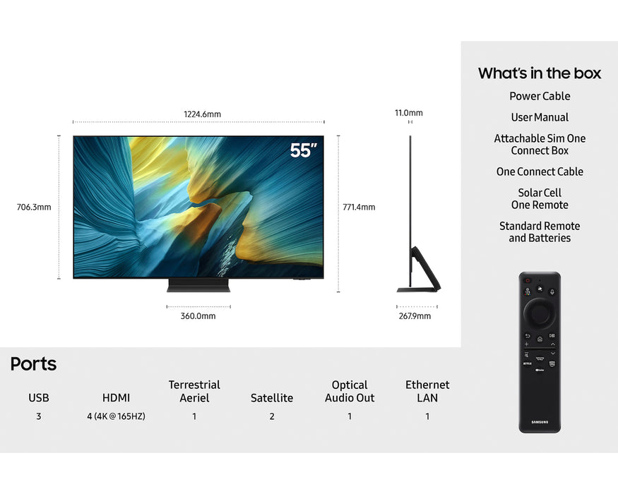 Samsung 55” S95F OLED 4K Smart AI TV (2025) | QE55S95FATXXU